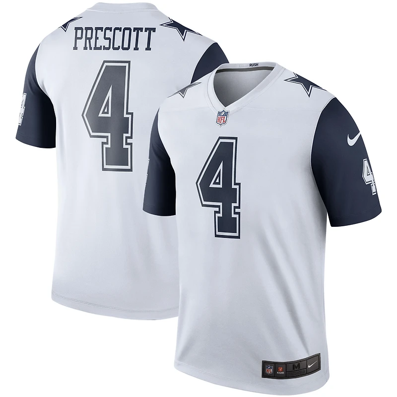 Haut Nike Dak Prescott blanc pour homme, joueur légendaire des Cowboys de Dallas