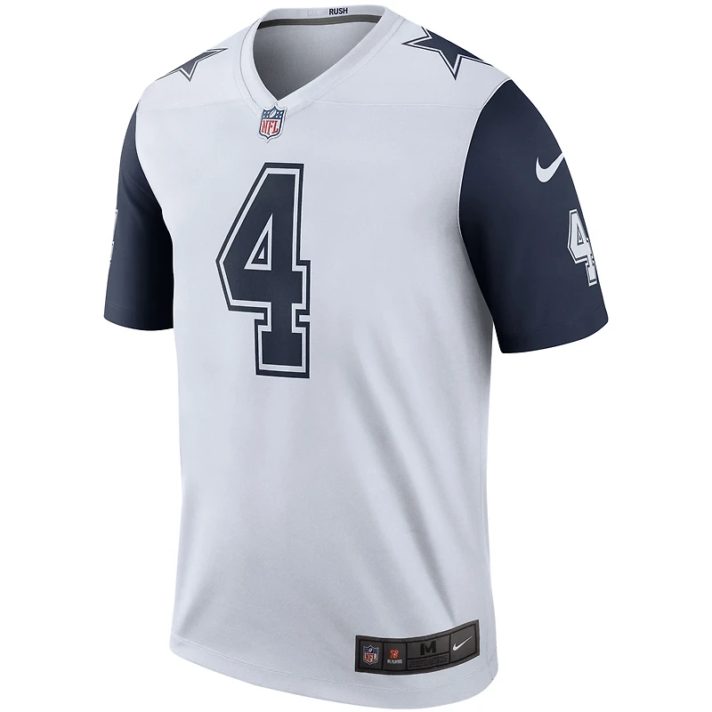 Haut Nike Dak Prescott blanc pour homme, joueur légendaire des Cowboys de Dallas