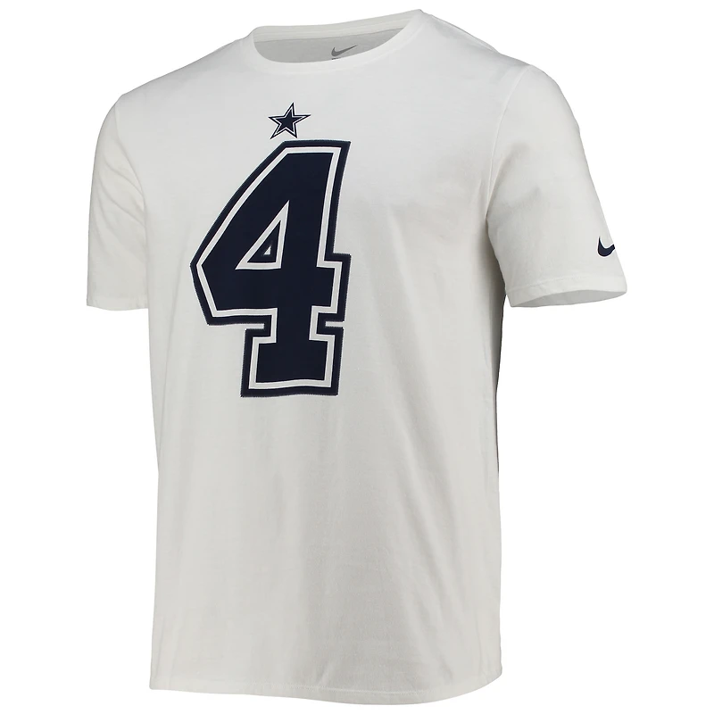 T-shirt avec nom et numéro Nike Dak Prescott Dallas Cowboys Player Pride Color Rush pour homme, blanc