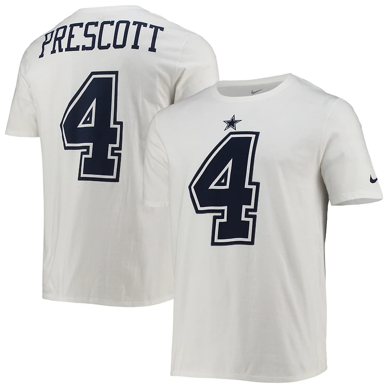 T-shirt avec nom et numéro Nike Dak Prescott Dallas Cowboys Player Pride Color Rush pour homme, blanc