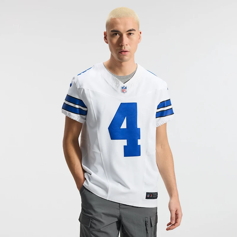Nike Dak Prescott pour homme Blanc Dallas Cowboys Vapor F.U.S.E. Maillot Élite