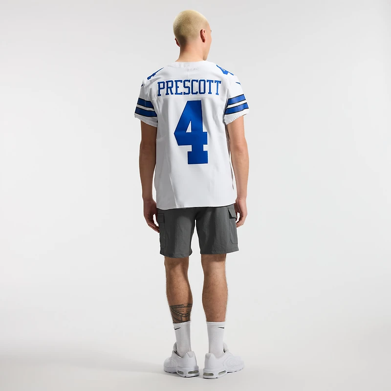 Nike Dak Prescott pour homme Blanc Dallas Cowboys Vapor F.U.S.E. Maillot Élite