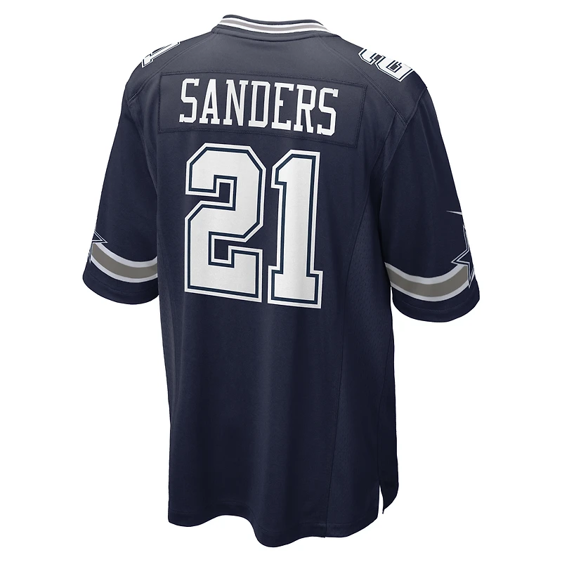 Maillot de jeu Nike Deion Sanders bleu marine pour homme des Cowboys Dallas, joueur retraité l'équipe