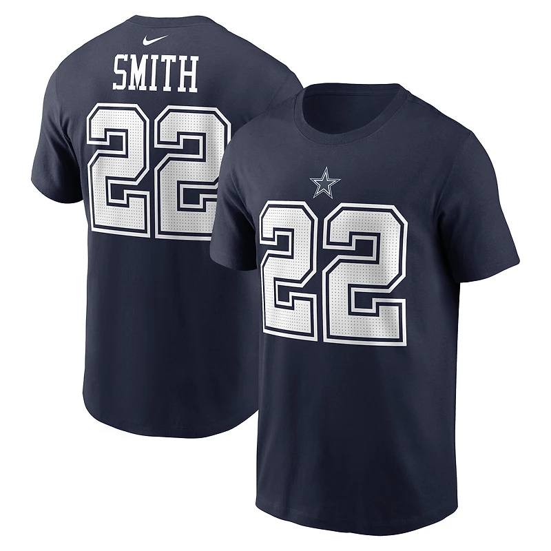 T-shirt Nike pour homme avec nom et numéro de joueur retraité des Cowboys Dallas Emmitt Smith bleu marine