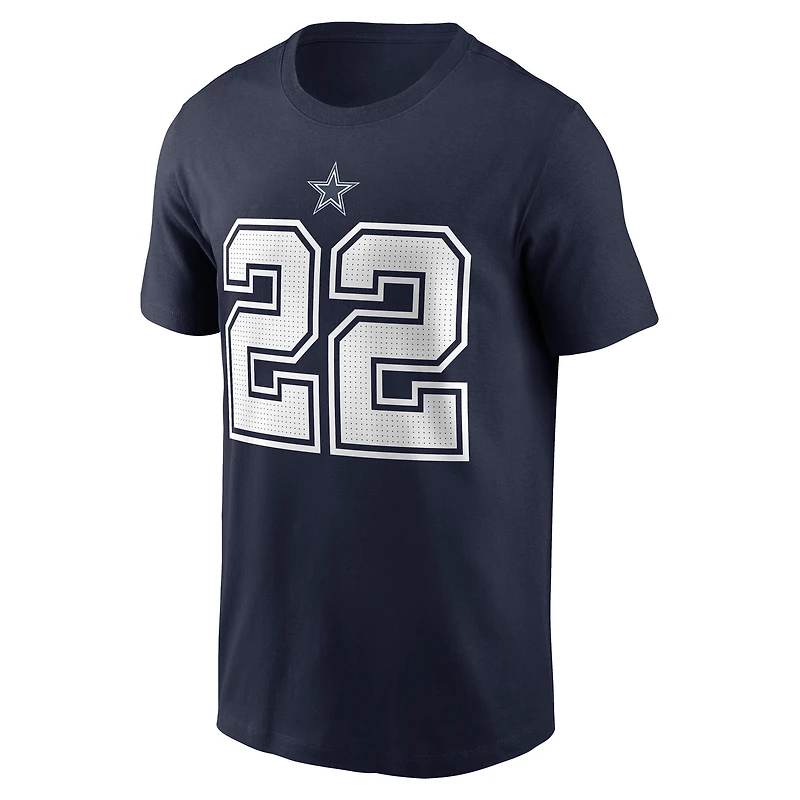 T-shirt Nike pour homme avec nom et numéro de joueur retraité des Cowboys Dallas Emmitt Smith bleu marine