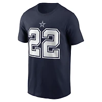 T-shirt Nike pour homme avec nom et numéro de joueur retraité des Cowboys Dallas Emmitt Smith bleu marine