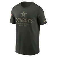 T-shirt Nike vert forêt Dallas Cowboys 2025 Salute to Service Sideline Edge Dri-FIT pour homme