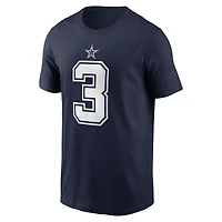 T-shirt Nike George Pickens bleu marine pour homme avec nom et numéro des Cowboys de Dallas