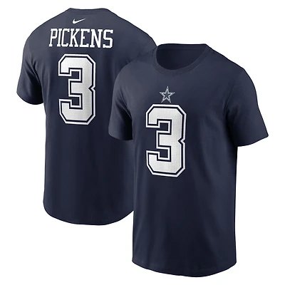T-shirt Nike George Pickens bleu marine pour homme avec nom et numéro des Cowboys de Dallas