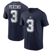 T-shirt Nike George Pickens bleu marine pour homme avec nom et numéro des Cowboys de Dallas