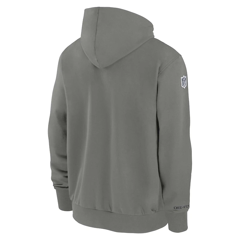 Sweat à capuche Nike gris Dallas Cowboys 2024/25 Sideline Player Performance pour homme avec fermeture éclair intégrale