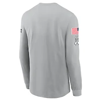 Men's Nike Gray Dallas Cowboys 2024 Salute To Service Long Sleeve T-Shirt