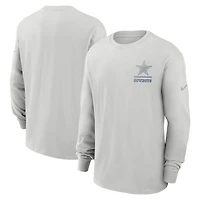 T-shirt à manches longues Nike gris Dallas Cowboys Essential Heavy Max90 pour homme