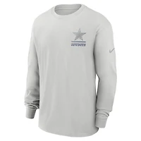 T-shirt à manches longues Nike gris Dallas Cowboys Essential Heavy Max90 pour homme