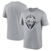 Men's Nike Gray Dallas Cowboys Legend Icon Performance T-Shirt