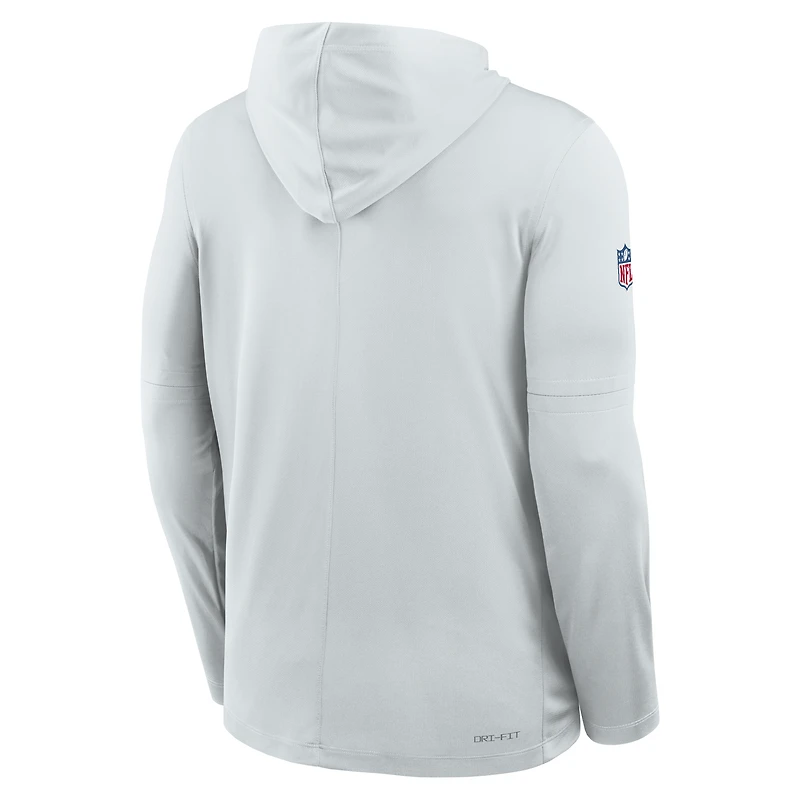 Men's Nike  Gray Dallas Cowboys Sideline Lightweight Long Sleeve Hooded Dri-FIT Top