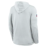 Men's Nike  Gray Dallas Cowboys Sideline Lightweight Long Sleeve Hooded Dri-FIT Top
