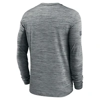 T-shirt Nike gris à manches longues Sideline Velocity Performance pour homme des Cowboys de Dallas