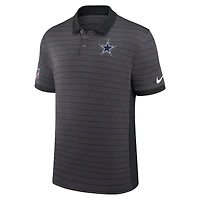 Polo Nike gris Dallas Cowboys Sideline Victory Stripe Dri-FIT pour homme