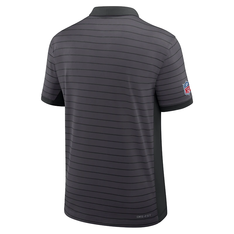 Polo Nike gris Dallas Cowboys Sideline Victory Stripe Dri-FIT pour homme