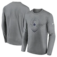 Men's Nike Navy Dallas Cowboys Icon Legend Performance Long Sleeve T-Shirt