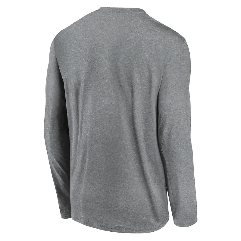 T-shirt à manches longues Nike gris chiné Dallas Cowboys Icon Legend Performance pour homme