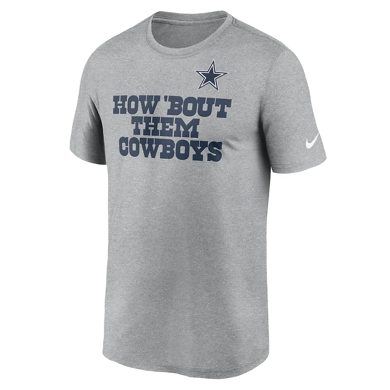 T-shirt Nike Local Them gris foncé chiné pour homme des Cowboys de Dallas