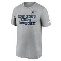 T-shirt Nike Local Them gris foncé chiné pour homme des Cowboys de Dallas
