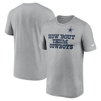 T-shirt Nike Local Them gris foncé chiné pour homme des Cowboys de Dallas