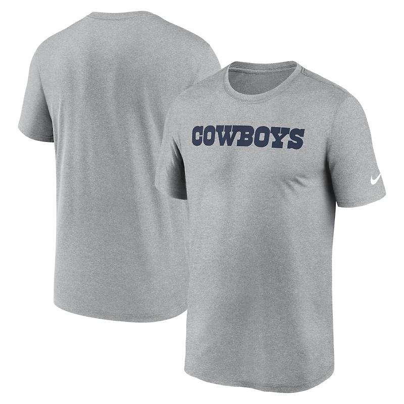 T-shirt Nike Dri-FIT gris chiné pour homme, Dallas Cowboys Primetime Legend.