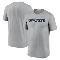 T-shirt Nike Dri-FIT gris chiné pour homme, Dallas Cowboys Primetime Legend.