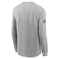 T-shirt à manches longues Nike Dri-FIT pour homme, bleu marine, Dallas Cowboys, Sideline Bold Arch Star