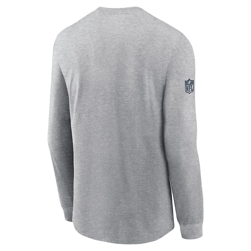 Men's Nike Heather Gray Dallas Cowboys Sideline Dri-FIT Long Sleeve T-Shirt