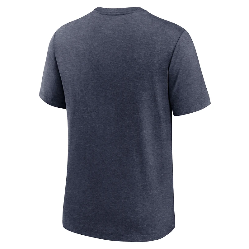 Men's Nike Heather Navy Dallas Cowboys Wordmark Tri-Blend - T-Shirt