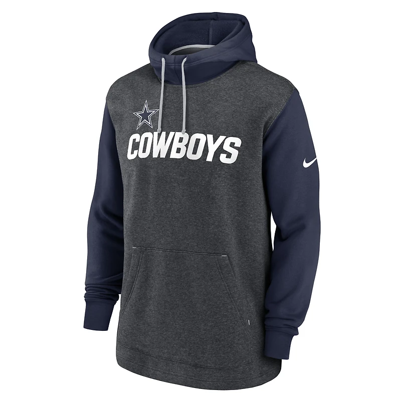 Chandail à capuchon Legacy Fan Gear des Dallas Cowboys Nike pour homme, anthracite chiné/bleu marine