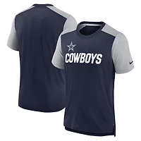 Men's Nike Heathered Navy/Heathered Gray Dallas Cowboys Color Block Team Name T-Shirt