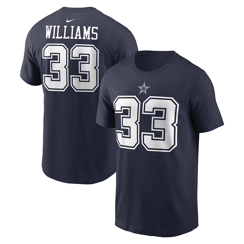 Men's Nike Javonte Williams Navy Dallas Cowboys Name & Number T-Shirt