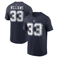 Men's Nike Javonte Williams Navy Dallas Cowboys Name & Number T-Shirt