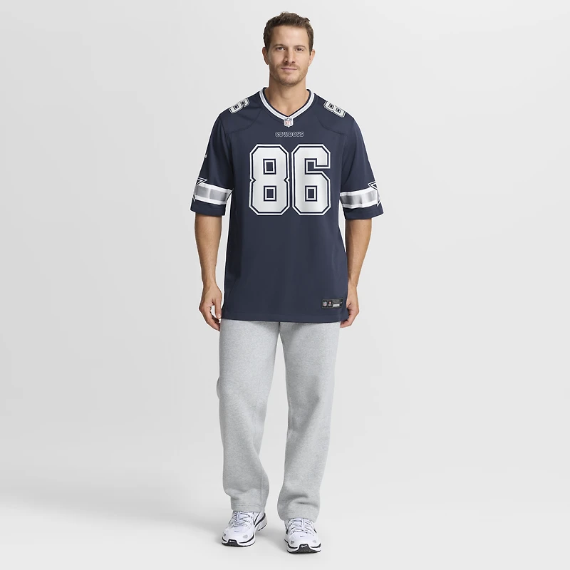 Maillot de match l'équipe Nike Luke Schoonmaker pour hommes, bleu marine, Dallas Cowboys