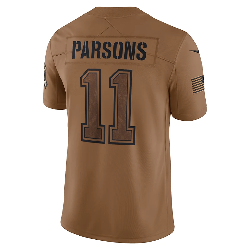 Maillot Nike Micah Parsons marron Dallas Cowboys 2023 Salute To Service Limited pour homme