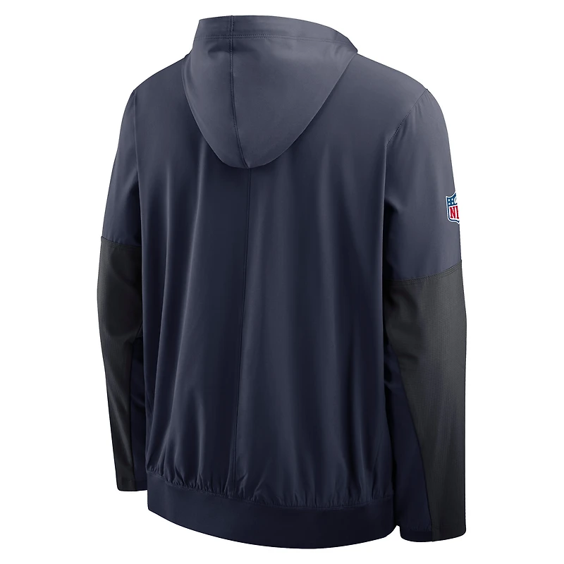 Men's Nike Navy/Blue Dallas Cowboys 2025 Sideline Coaches Anorak Half-Zip Hoodie Jacket