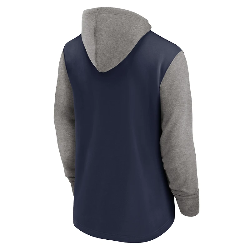 Sweat à capuche Nike Dallas Cowboys Team Impact color block bleu marine/gris pour homme