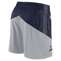 Short pour homme Nike Dallas Cowboys Primary Lockup Performance - Bleu marine/Gris