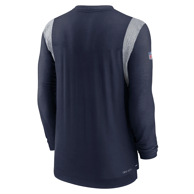 Men's Nike Navy/White Dallas Cowboys Sideline Performance Long Sleeve T-Shirt