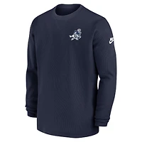 T-shirt à manches longues Nike Dallas Cowboys 2023 Sideline Alternate Logo Waffle Knit pour homme - Bleu marine