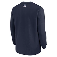 T-shirt à manches longues Nike Dallas Cowboys 2023 Sideline Alternate Logo Waffle Knit pour homme - Bleu marine