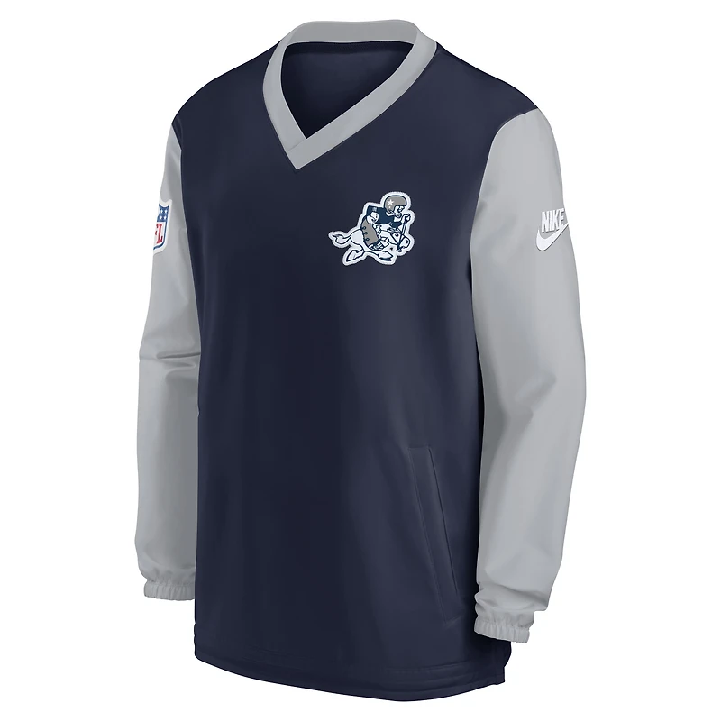 Coupe-vent Nike pour hommes, bleu marine, Dallas Cowboys 2023 Sideline, col en V