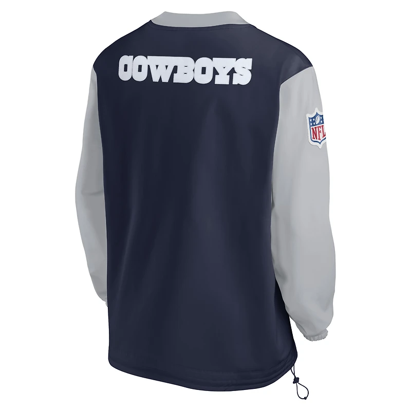 Men's Nike  Navy Dallas Cowboys 2023 Sideline V-Neck Pullover Windshirt