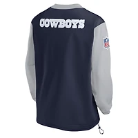 Men's Nike  Navy Dallas Cowboys 2023 Sideline V-Neck Pullover Windshirt
