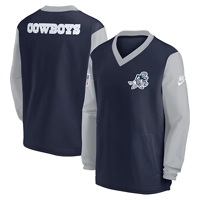 Coupe-vent Nike pour hommes, bleu marine, Dallas Cowboys 2023 Sideline, col en V